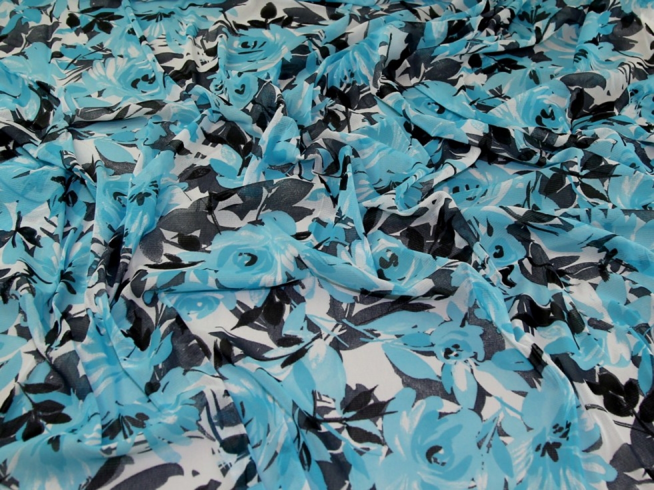 Stretch Mesh Fabric Turquoise