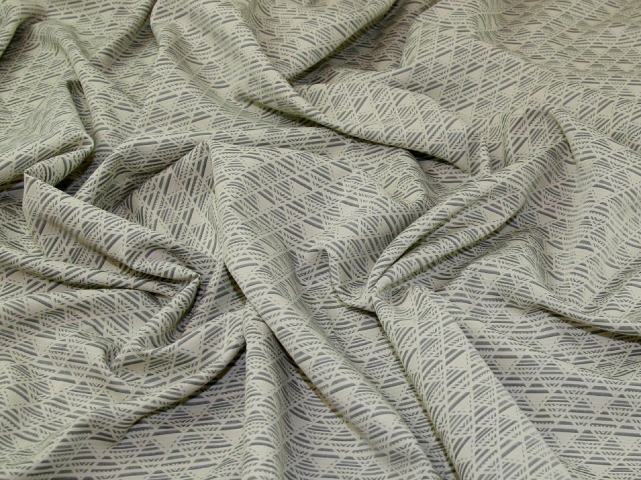 Woven Jacquard Fabric Cream & Grey