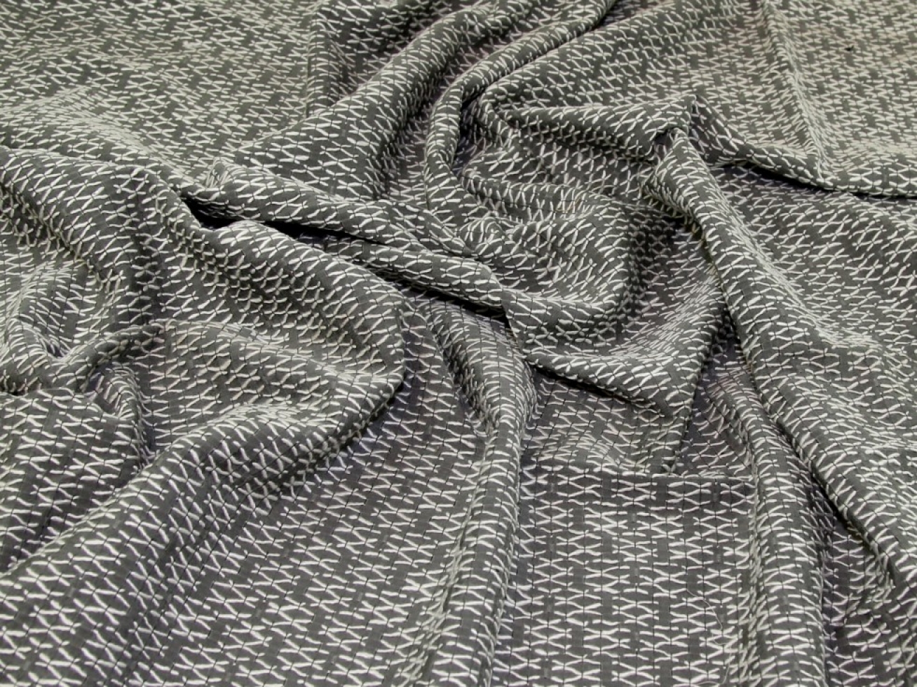 Textured Woven Jacquard Fabric Grey