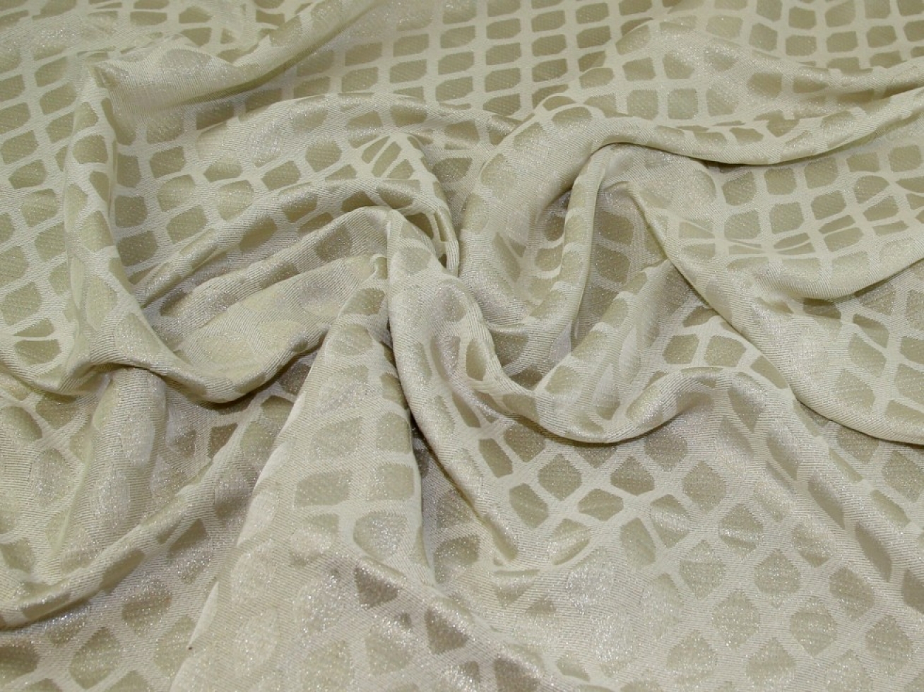 Metallic Woven Jacquard Fabric Champagne