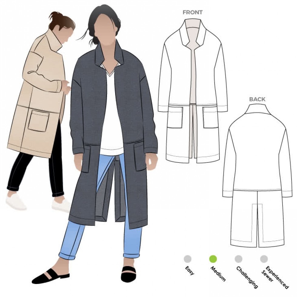 Style Arc Paper Sewing Pattern Parker Coat