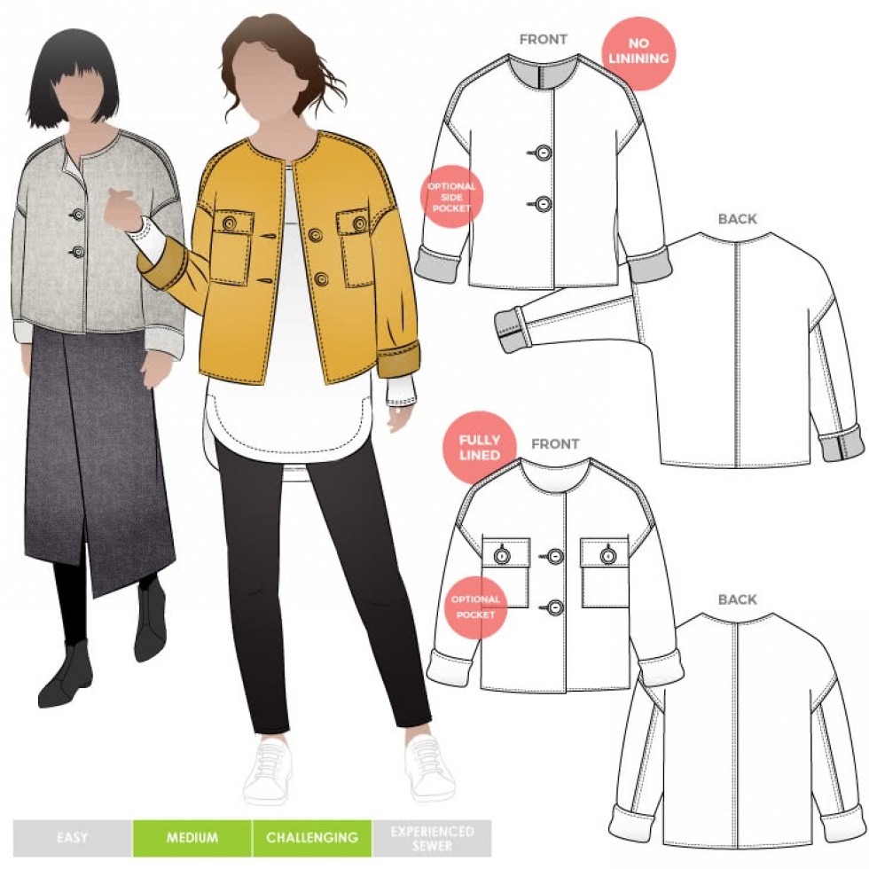 Style Arc Paper Sewing Pattern Adelaide Jacket
