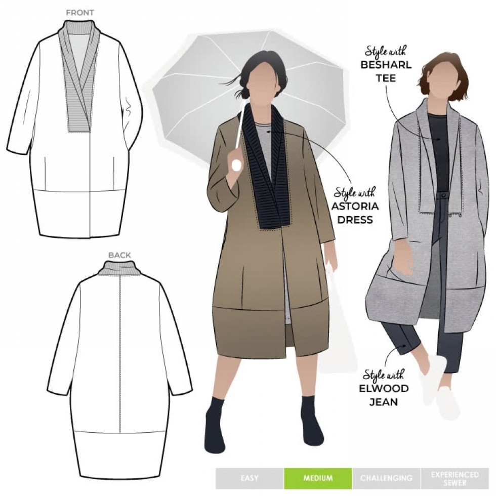 Style Arc Paper Sewing Pattern Rana Coat