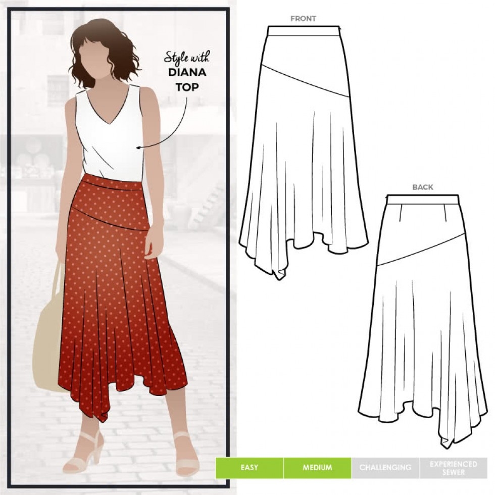 Style Arc Paper Sewing Pattern Canterbury Skirt