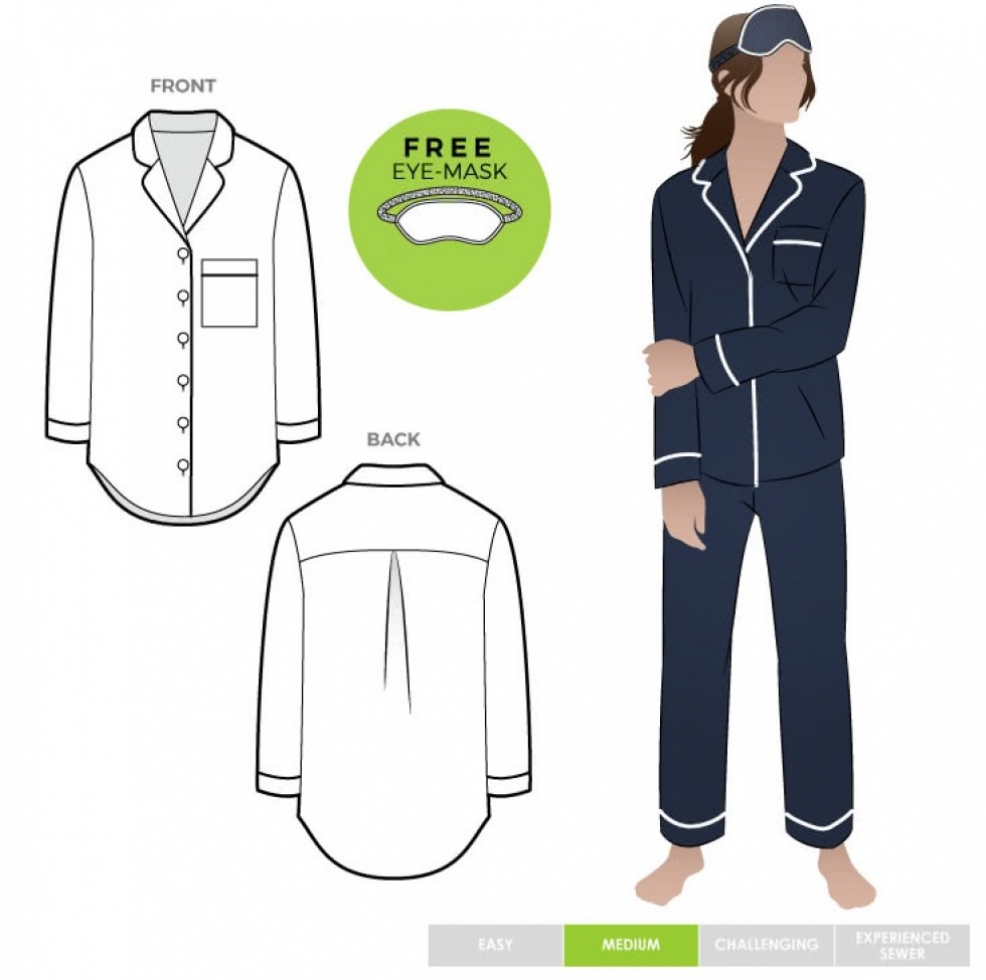 Style Arc Paper Sewing Pattern Loungewear PJ Shirt