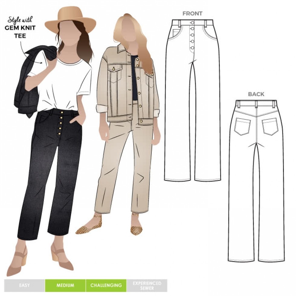 Style Arc Paper Sewing Pattern Elwood Jean