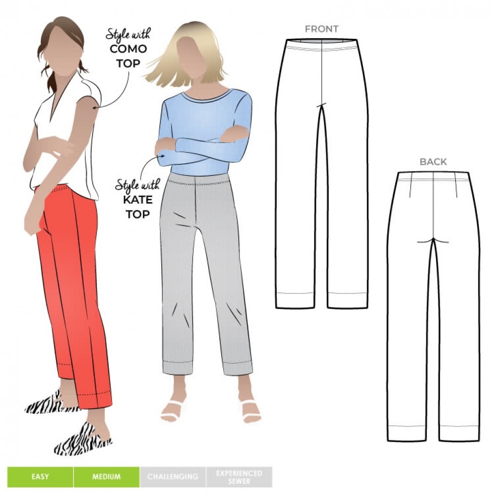 Style Arc Paper Sewing Pattern Cheryl Stretch Woven Pant
