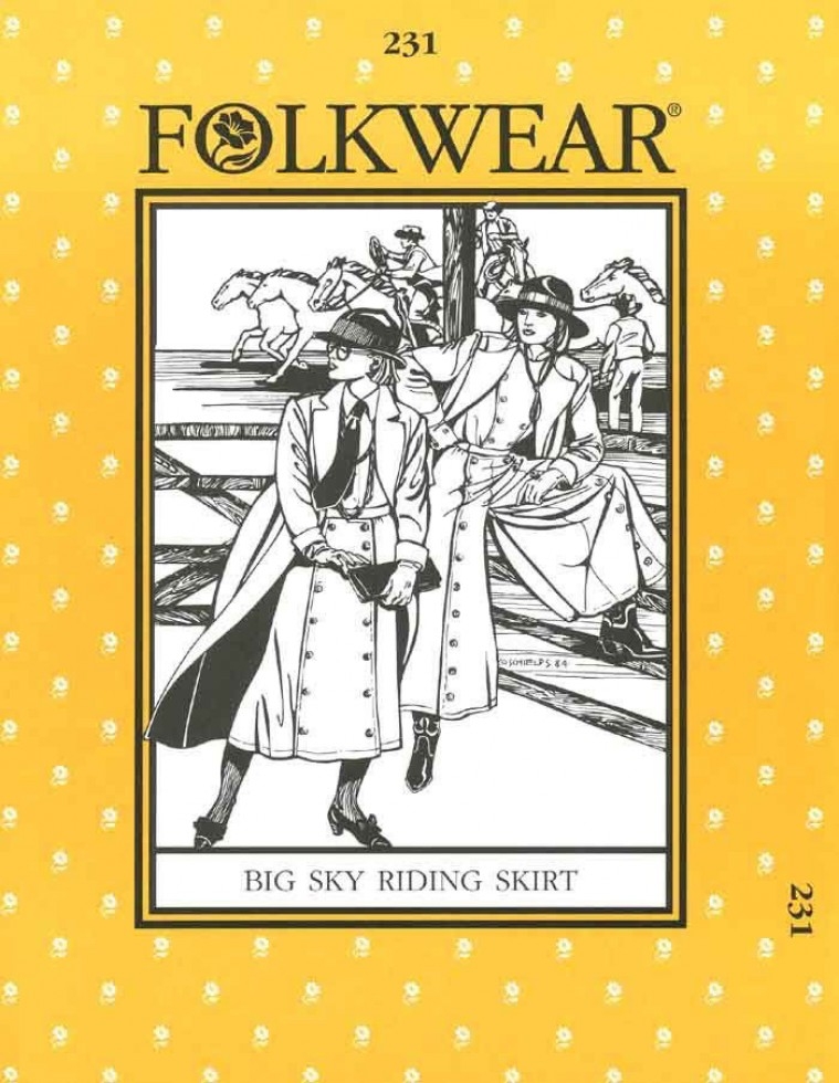 Folkwear Patterns Paper Sewing Pattern Big Sky Riding Skirt