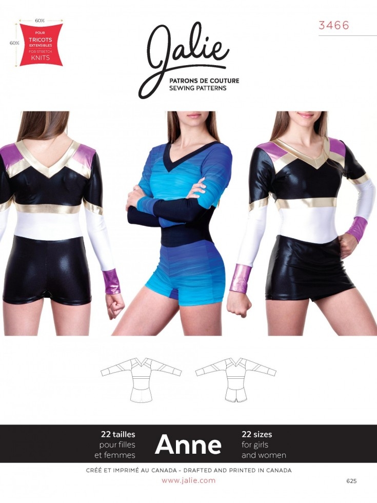 Jalie Paper Sewing Pattern 3466 Anne Cheerleading Uniform
