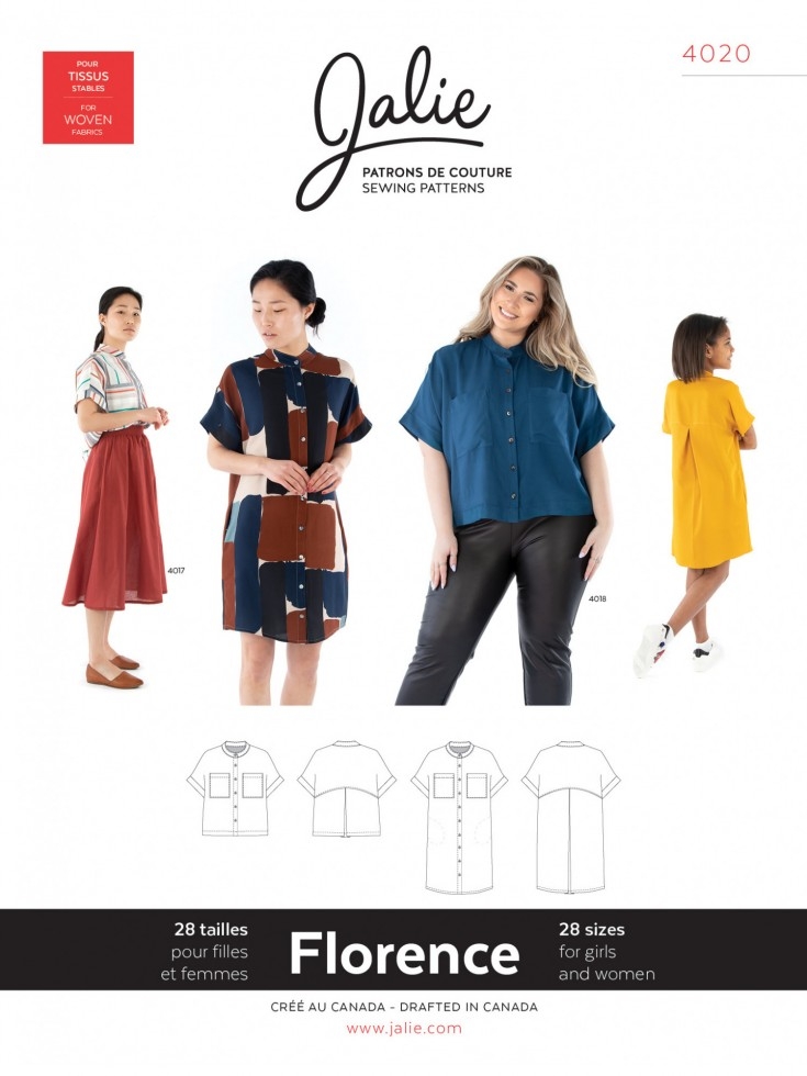 Jalie Paper Sewing Pattern 4020 Florence Shirt & Shirtdress