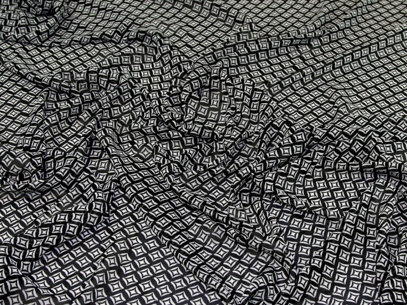 Sheer Chiffon Fabric Black & White
