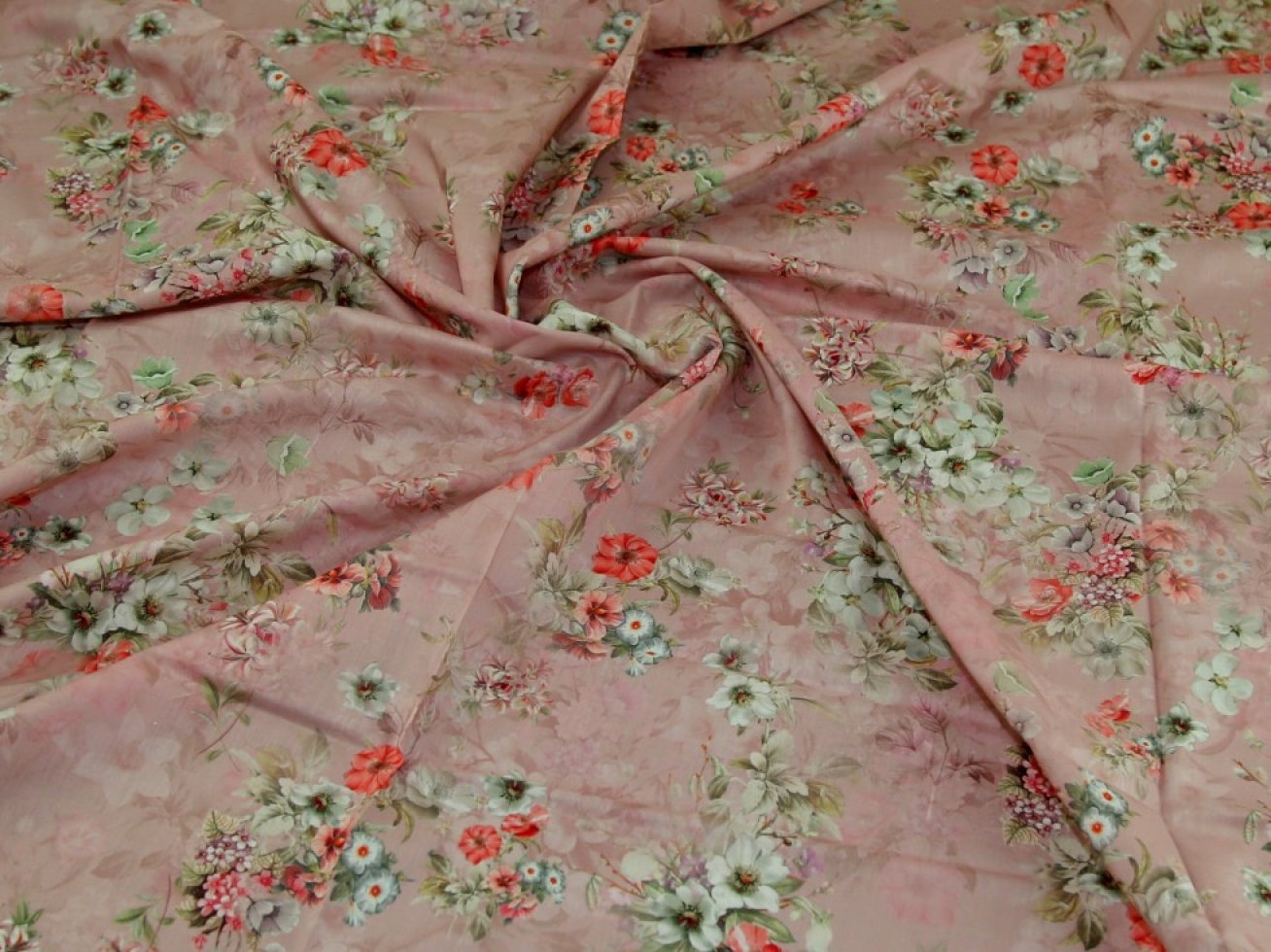 John Louden Cotton Lawn Fabric Rose