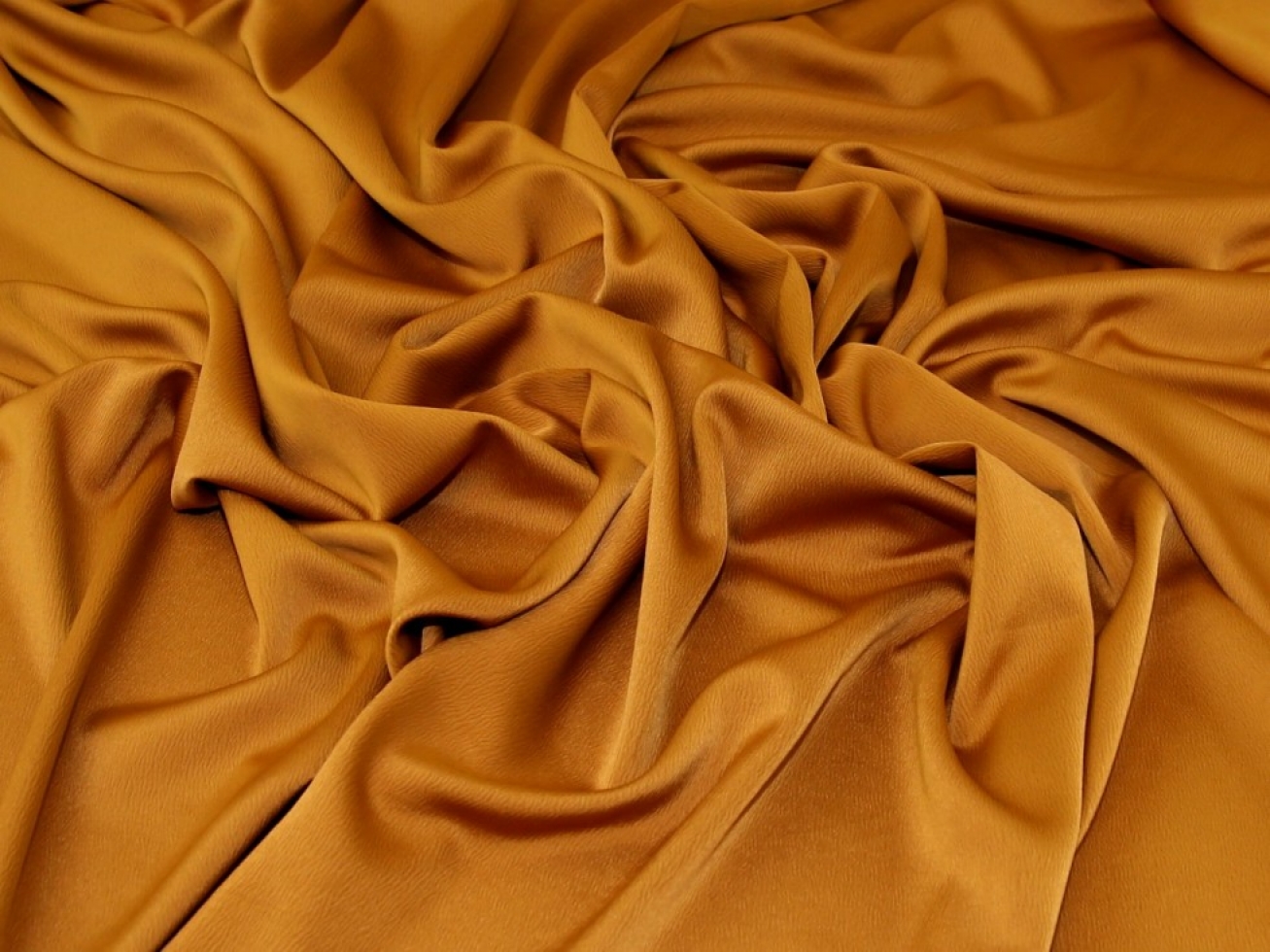 Stretch Woven Crinkle Crepe Fabric Butterscotch