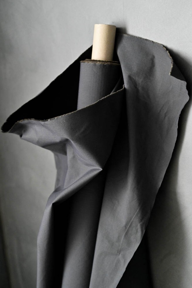 Merchant & Mills Organic Cotton Dry Oilskin Fabric Anthracite