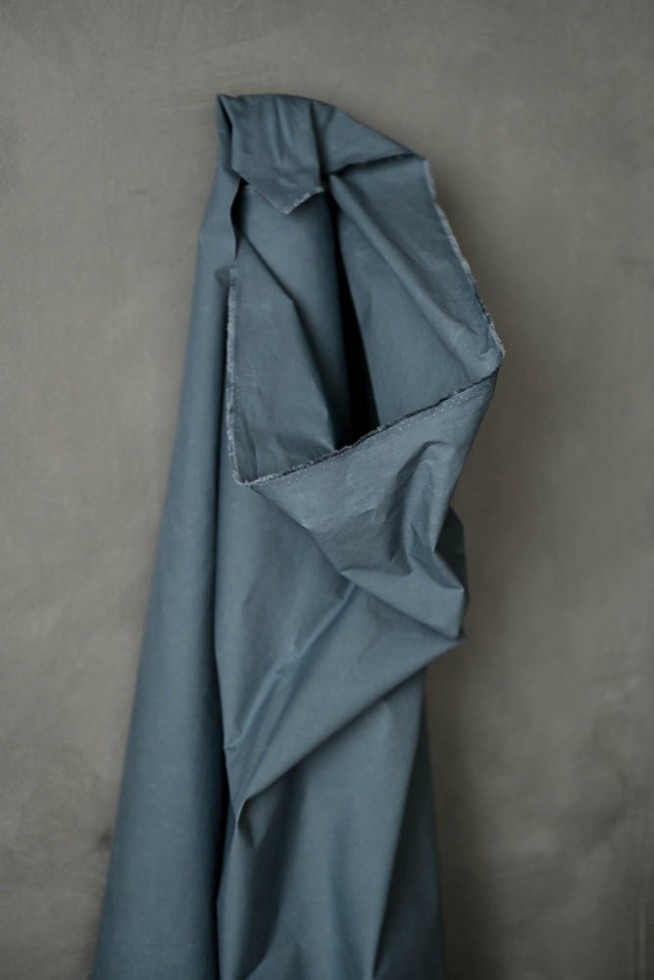 Merchant & Mills Organic Cotton Dry Oilskin Fabric Marina Blue