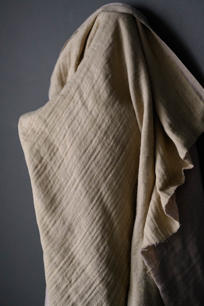 Merchant & Mills Woolsey Wool Linen Double Gauze Fabric Natural