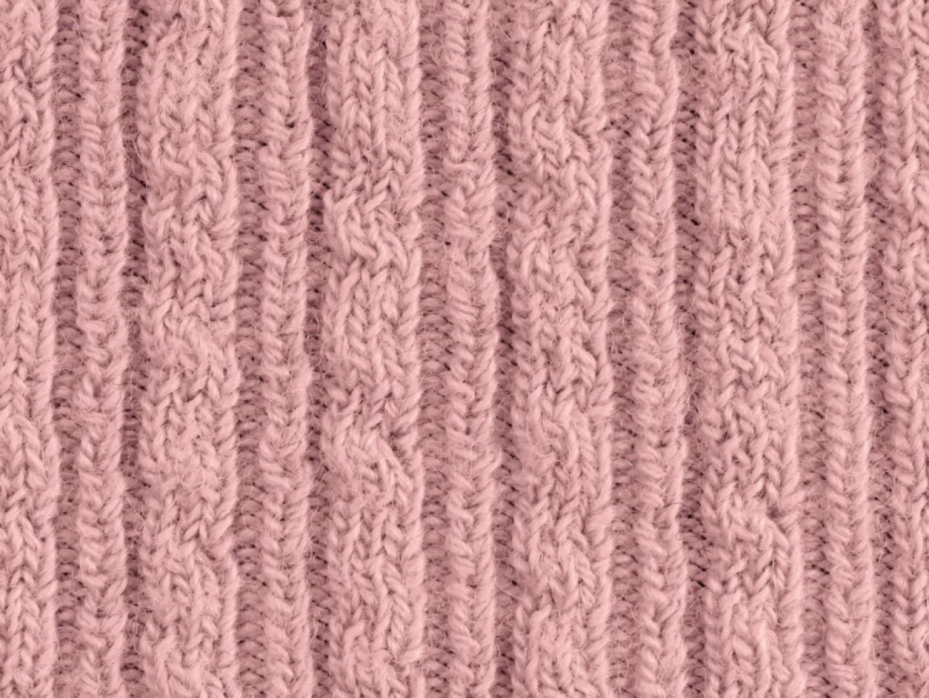 Chunky Wool Sweater Knit Stretch Fabric Pink