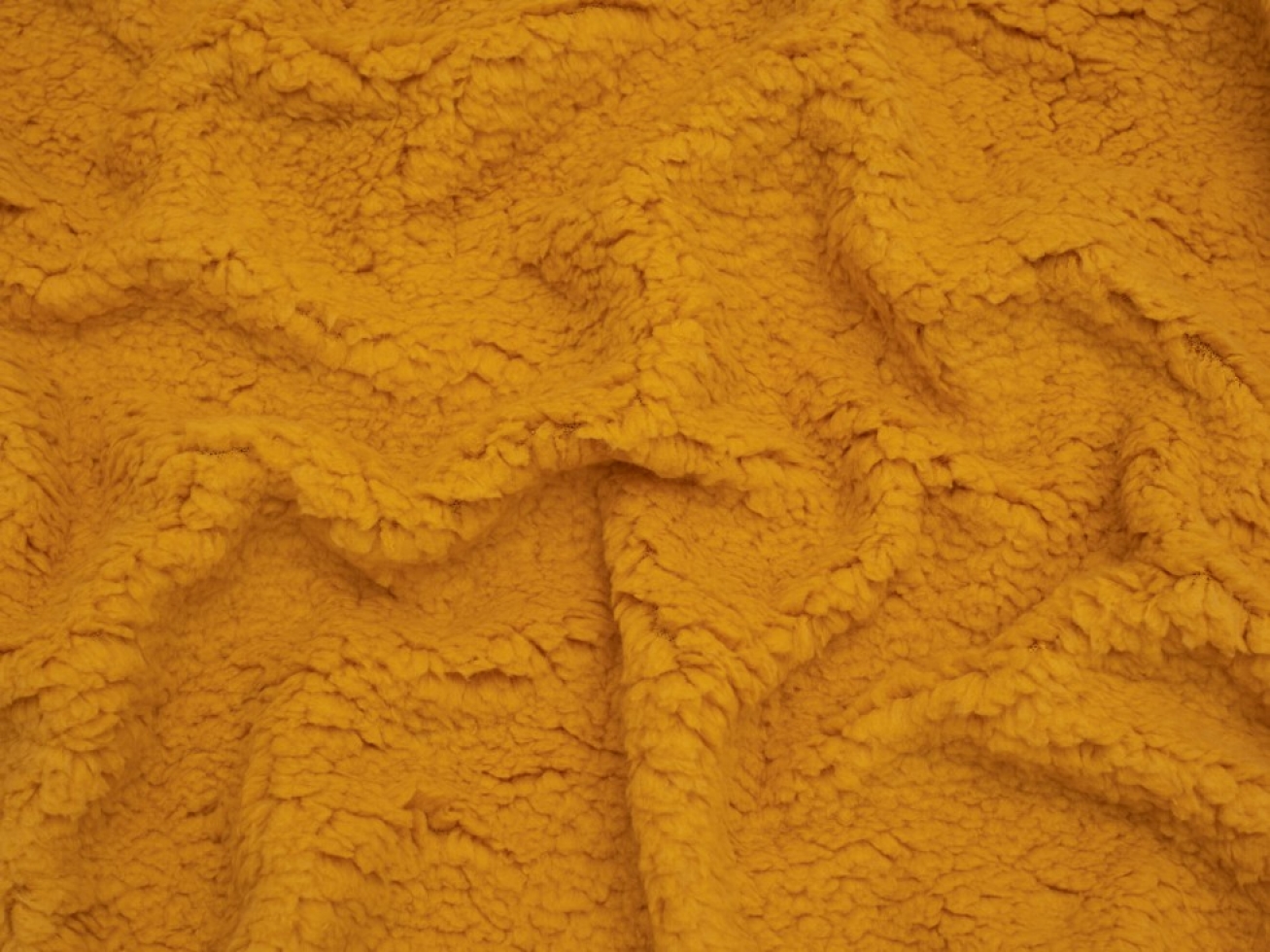 Minerva Core Range Super Soft Shearling Fleece Fur Fabric Mustard