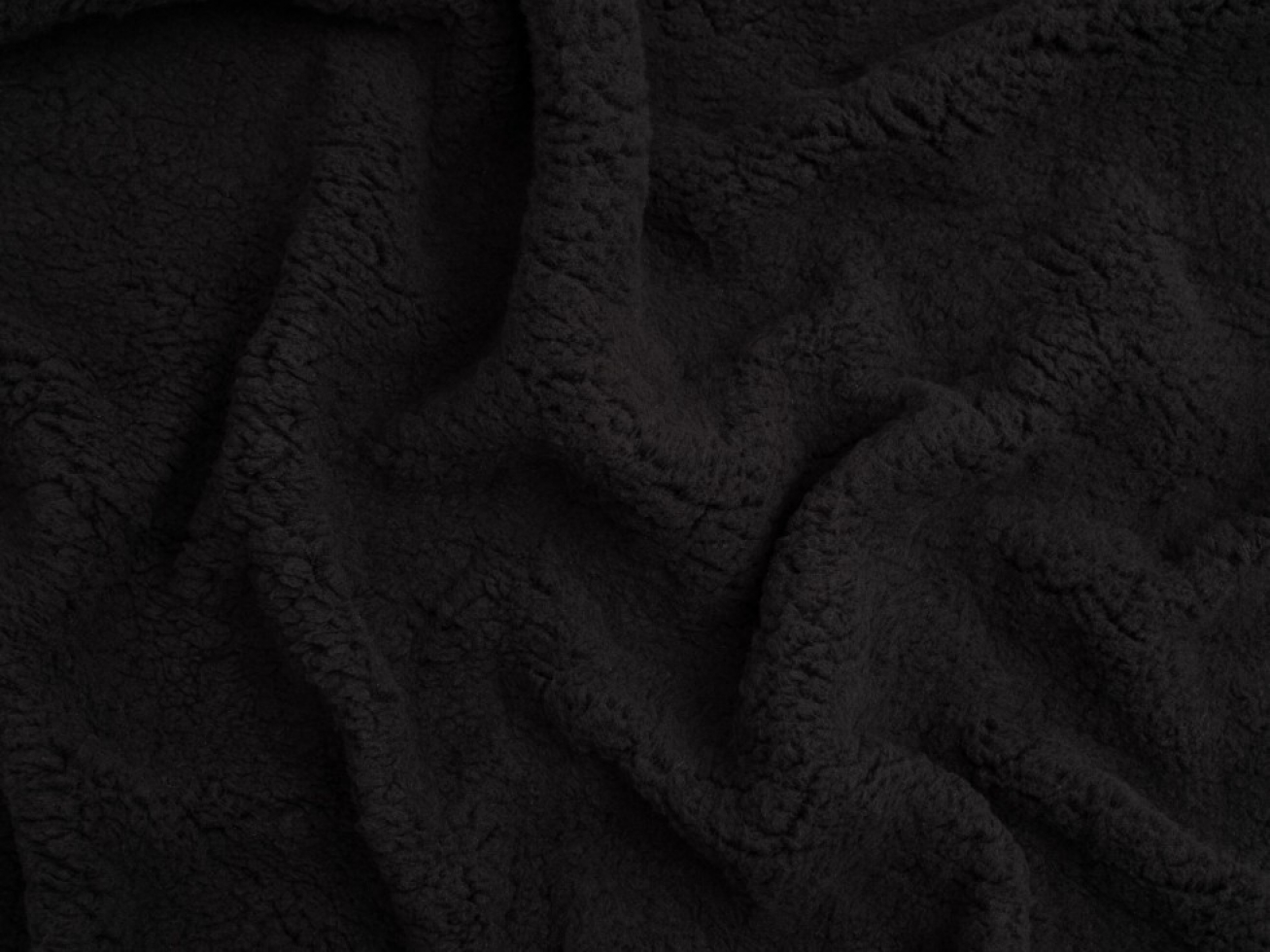 Minerva Core Range Super Soft Shearling Fleece Fur Fabric Black