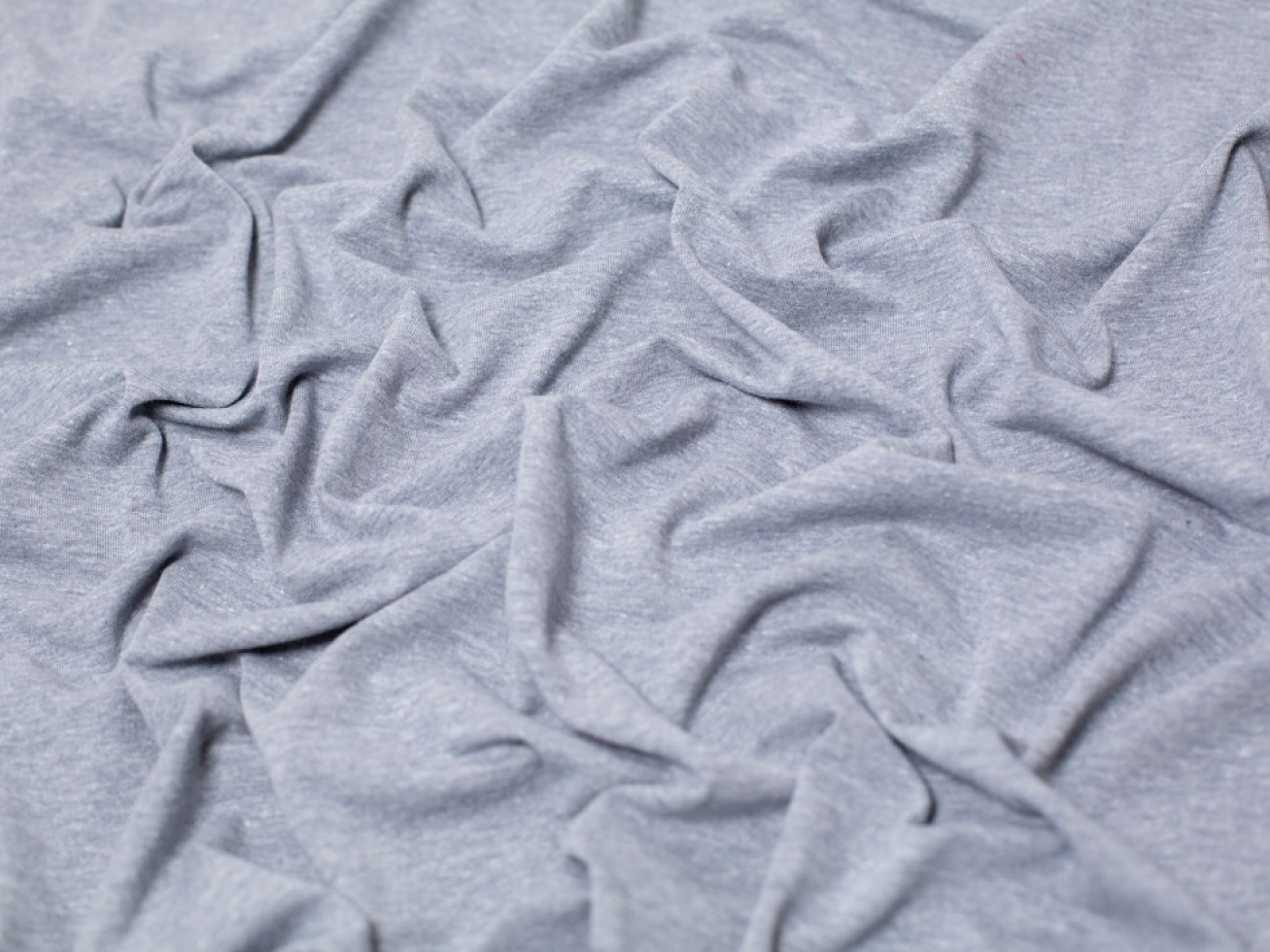 Minerva Core Range Melange Cotton Jersey Stretch Knit Fabric Moonlight