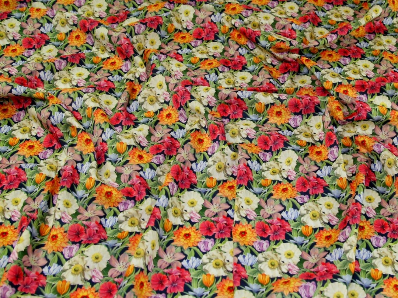 Liberty London Melody Blooms Tana Cotton Lawn Fabric Jewel