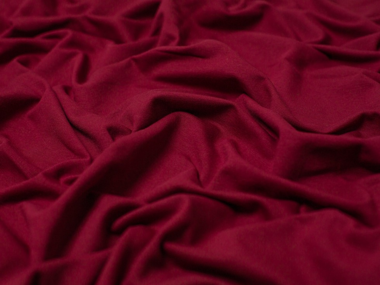 Cotton Fleece Back Sweatshirt Stretch Knit Fabric Wine