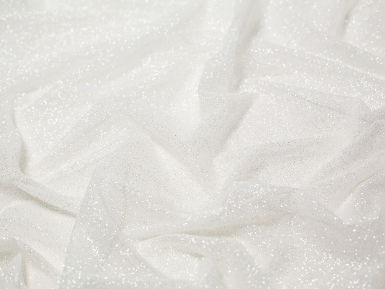 Minerva Core Range Shining Glitter Tulle Fabric Porcelain