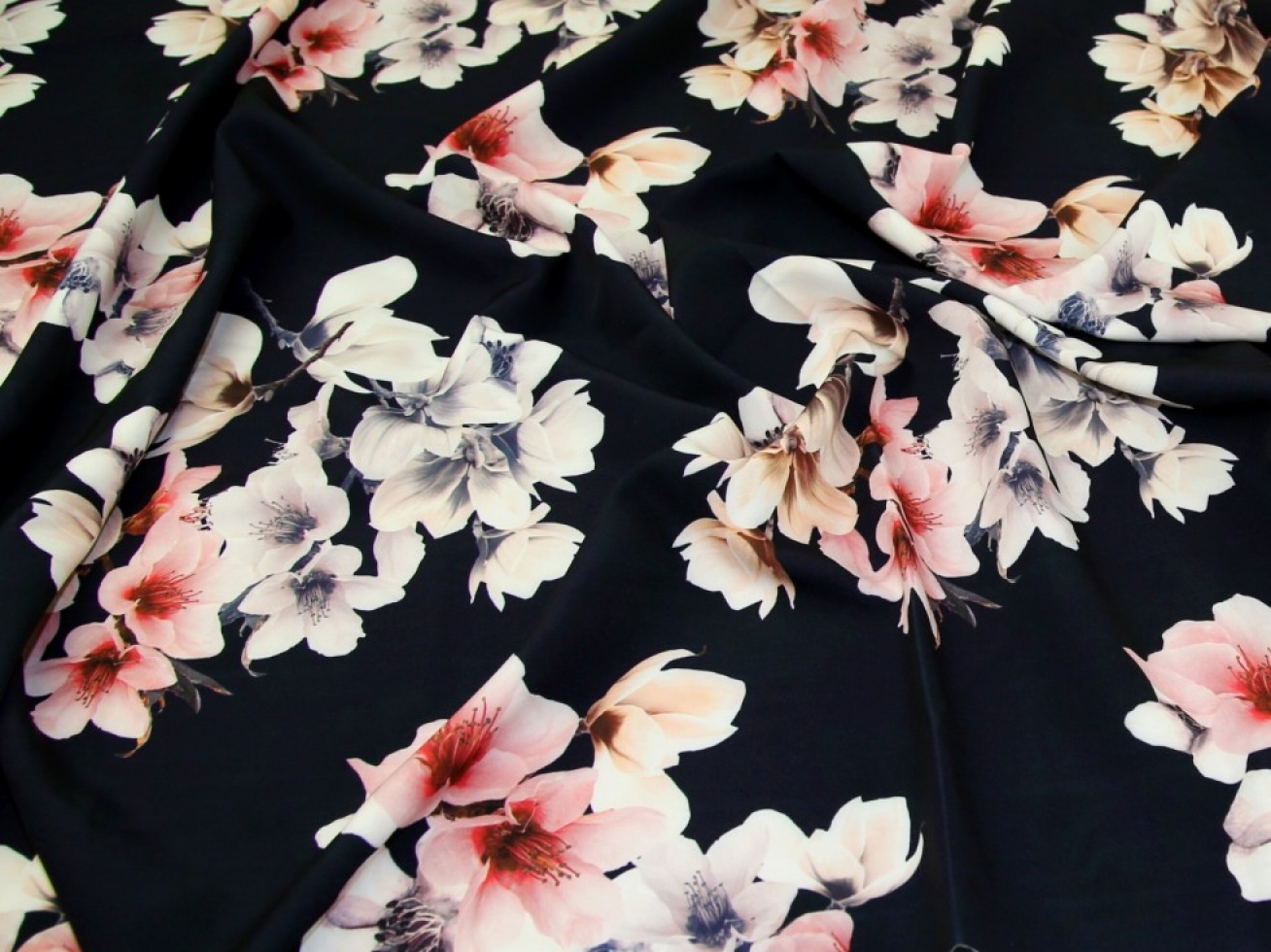 John Kaldor Barbi Stretch Woven Crepe Fabric Navy
