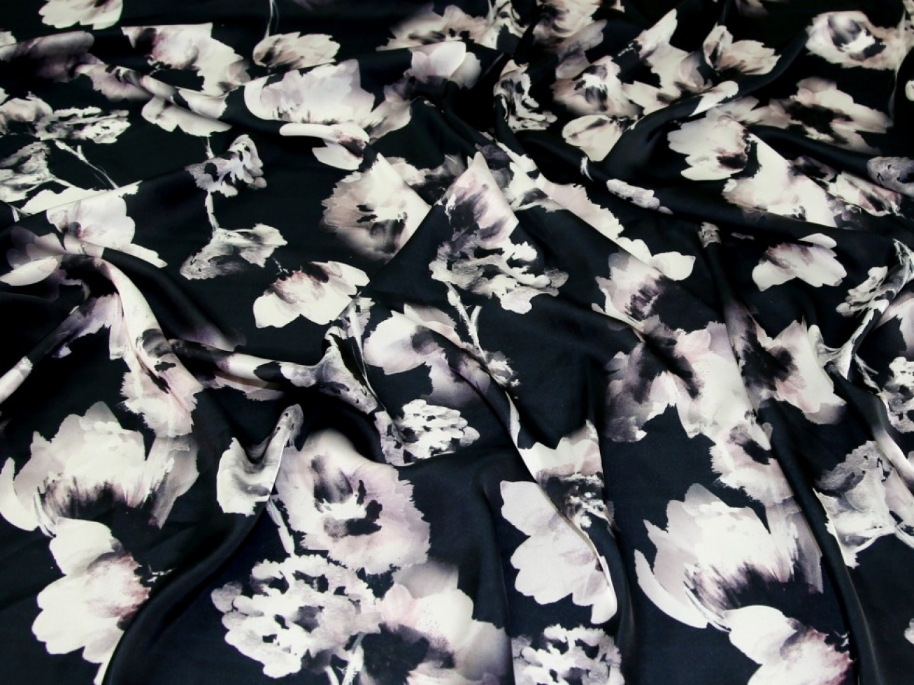 John Kaldor Paris Charmeuse Silky Satin Fabric Black