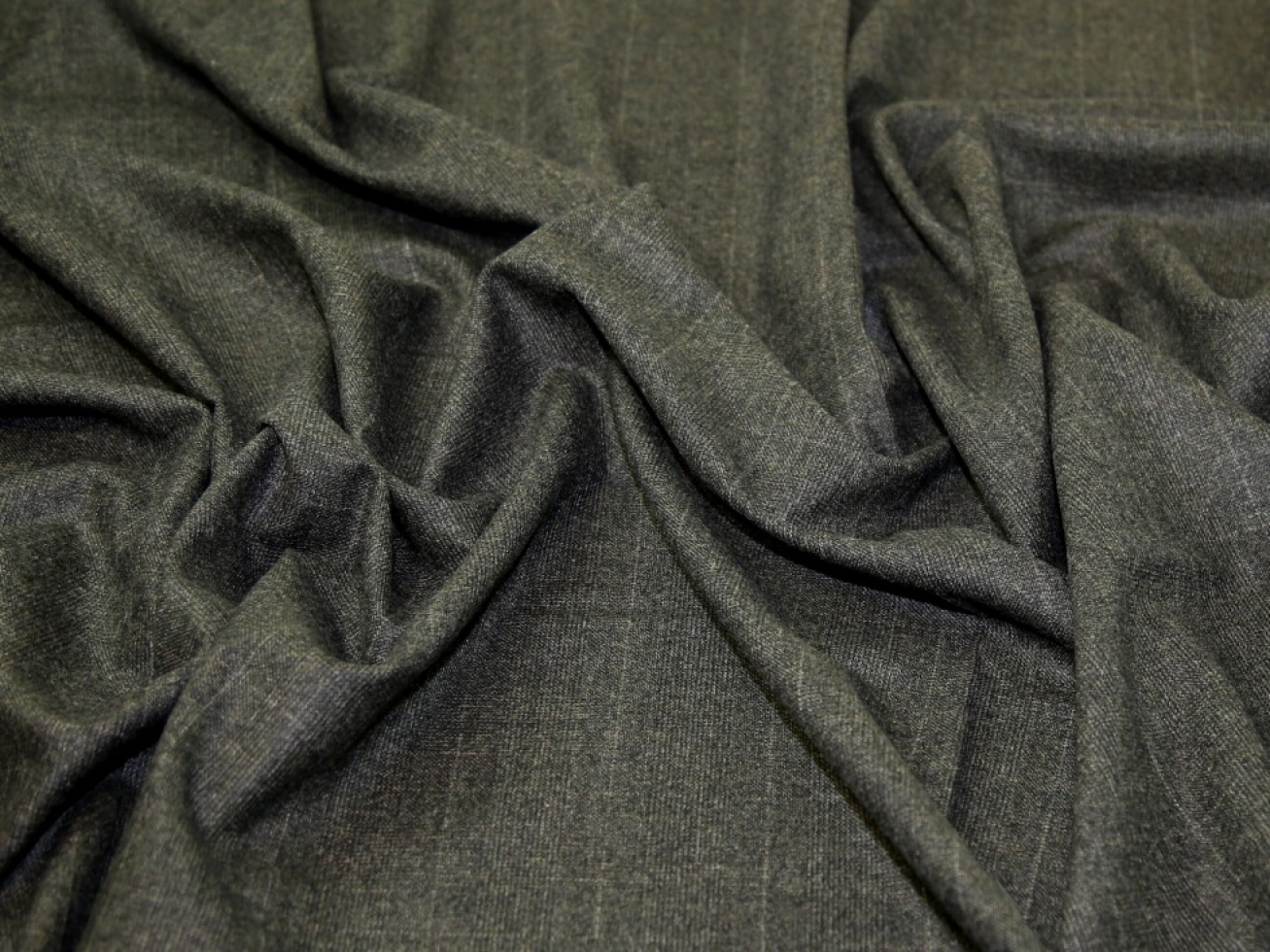 Wool Blend Coating Fabric Olive Grey