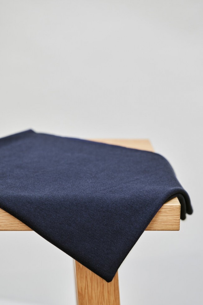 Meet MILK Two Face Code Interlock Tencel Lyocell Cotton Stretch Knit Fabric Blueberry