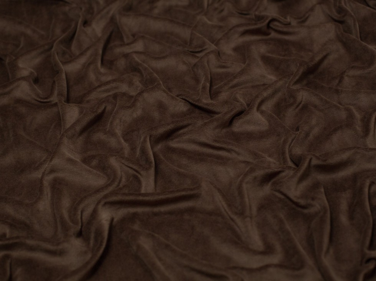 Minerva Core Range Cotton Velour Stretch Knit Fabric Brown