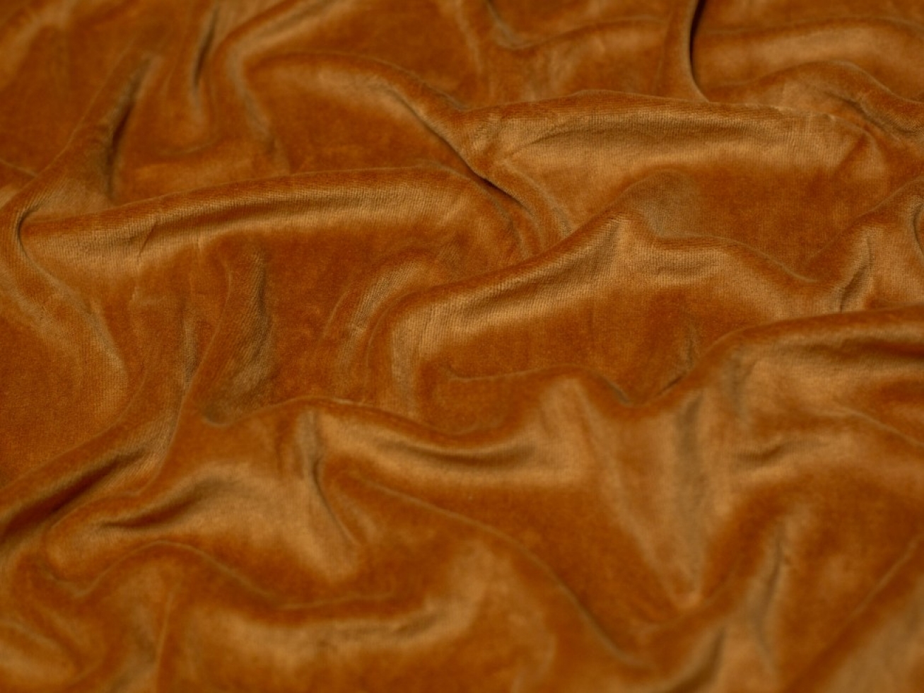 Minerva Core Range Cotton Velour Stretch Knit Fabric Ginger