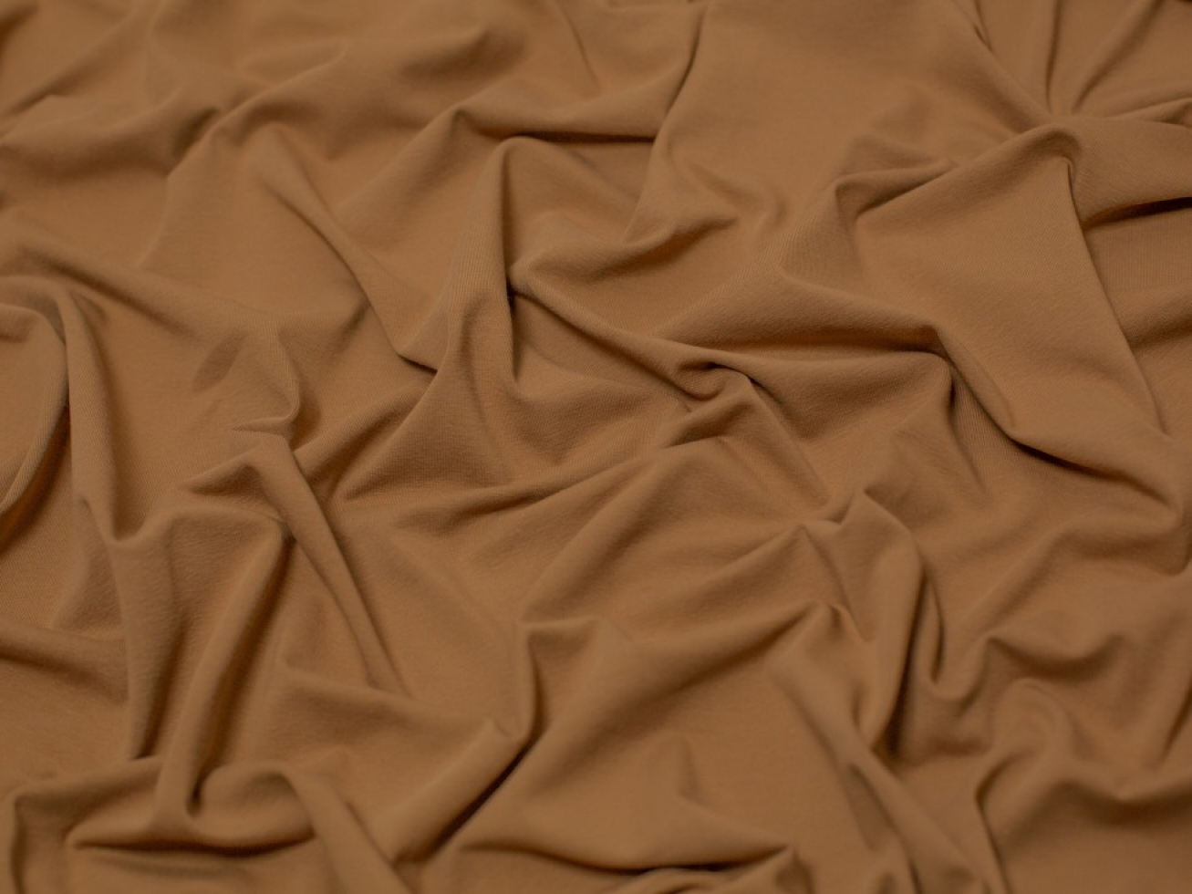 Minerva Core Range Heavy Cotton Jersey Stretch Knit Fabric Brown