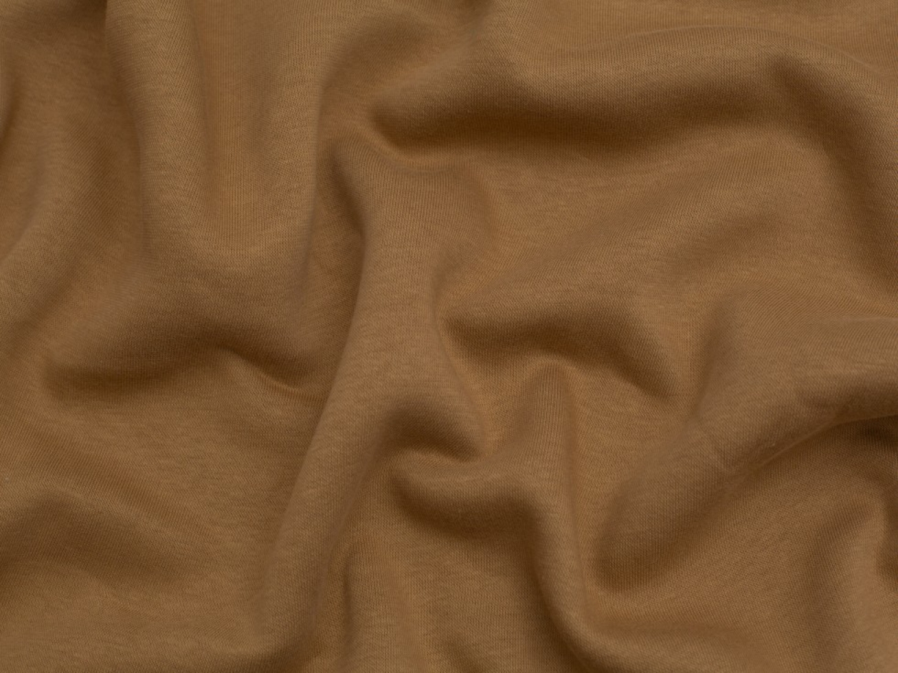 Minerva Core Range Polycotton Fleece Back Sweatshirt Stretch Knit Fabric Beige