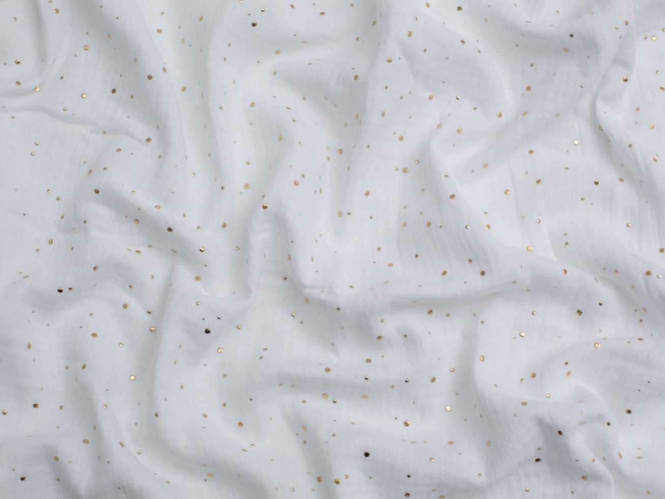 Minerva Core Range Foil Cotton Double Gauze Fabric White