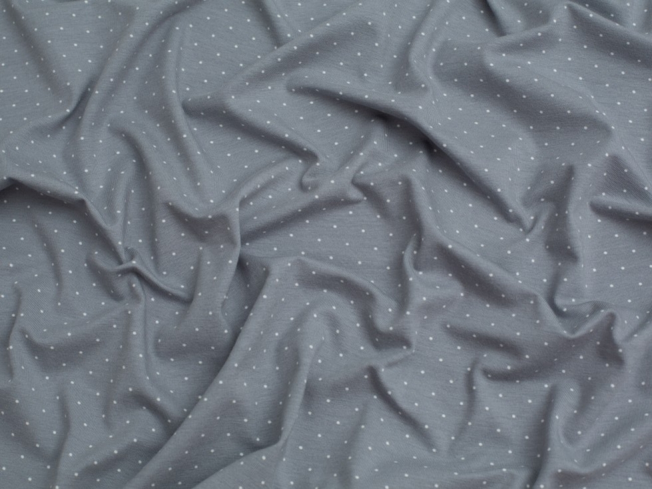Minerva Core Range Pindot Cotton Jersey Stretch Knit Fabric Grey