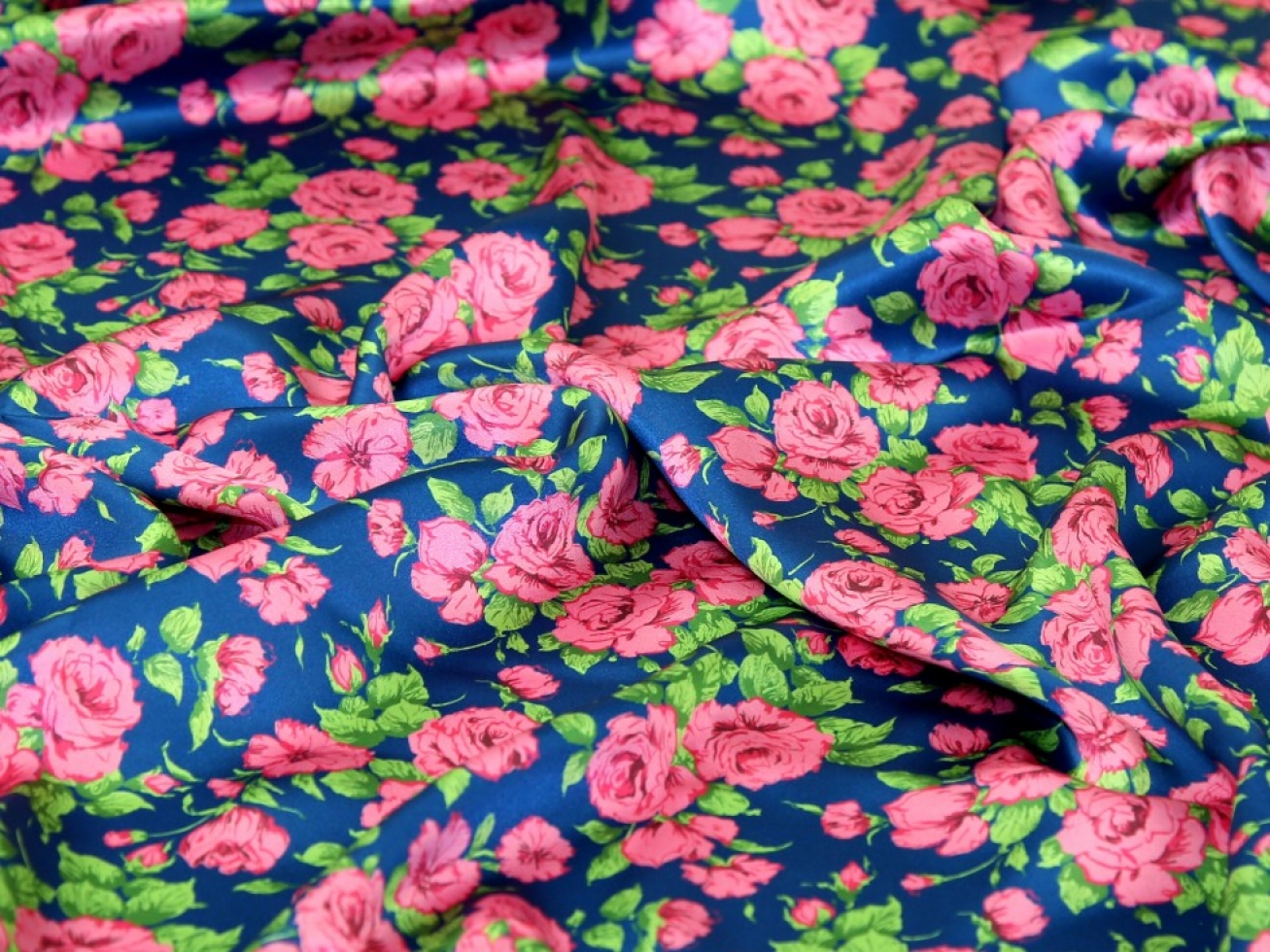 Liberty London Carline Rose Belgravia Silk Satin Fabric Pink