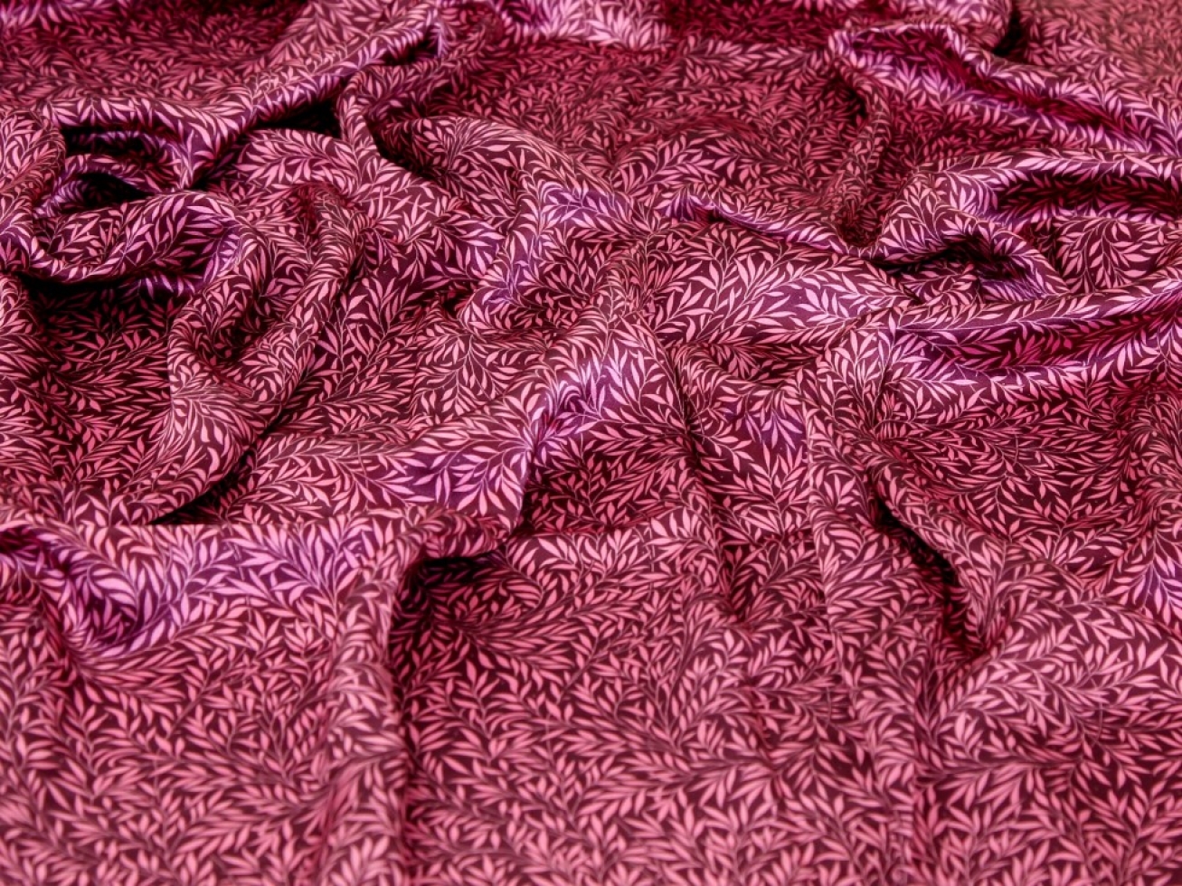 Liberty London Willow Wood Belgravia Silk Satin Fabric Plum