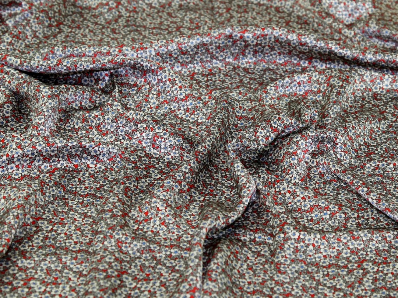 Liberty London Ffion Mair Belgravia Silk Satin Fabric Red