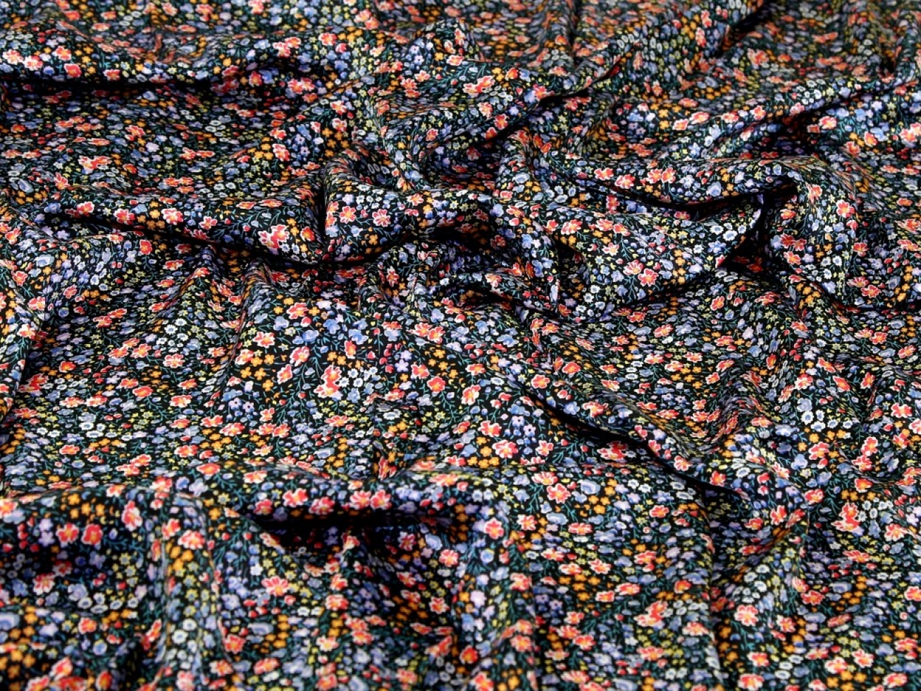 Liberty London Phoebe & Jo Belgravia Silk Satin Fabric Coral