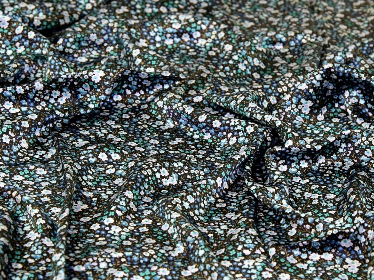 Liberty London Phoebe & Jo Belgravia Silk Satin Fabric Teal
