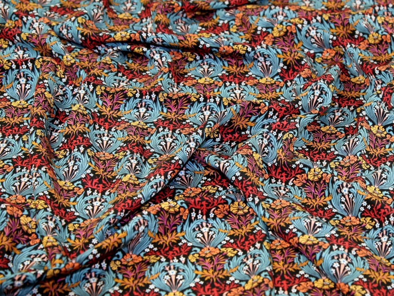 Liberty London Bronwyn Kensington Silk Crepe de Chine Fabric Jewel