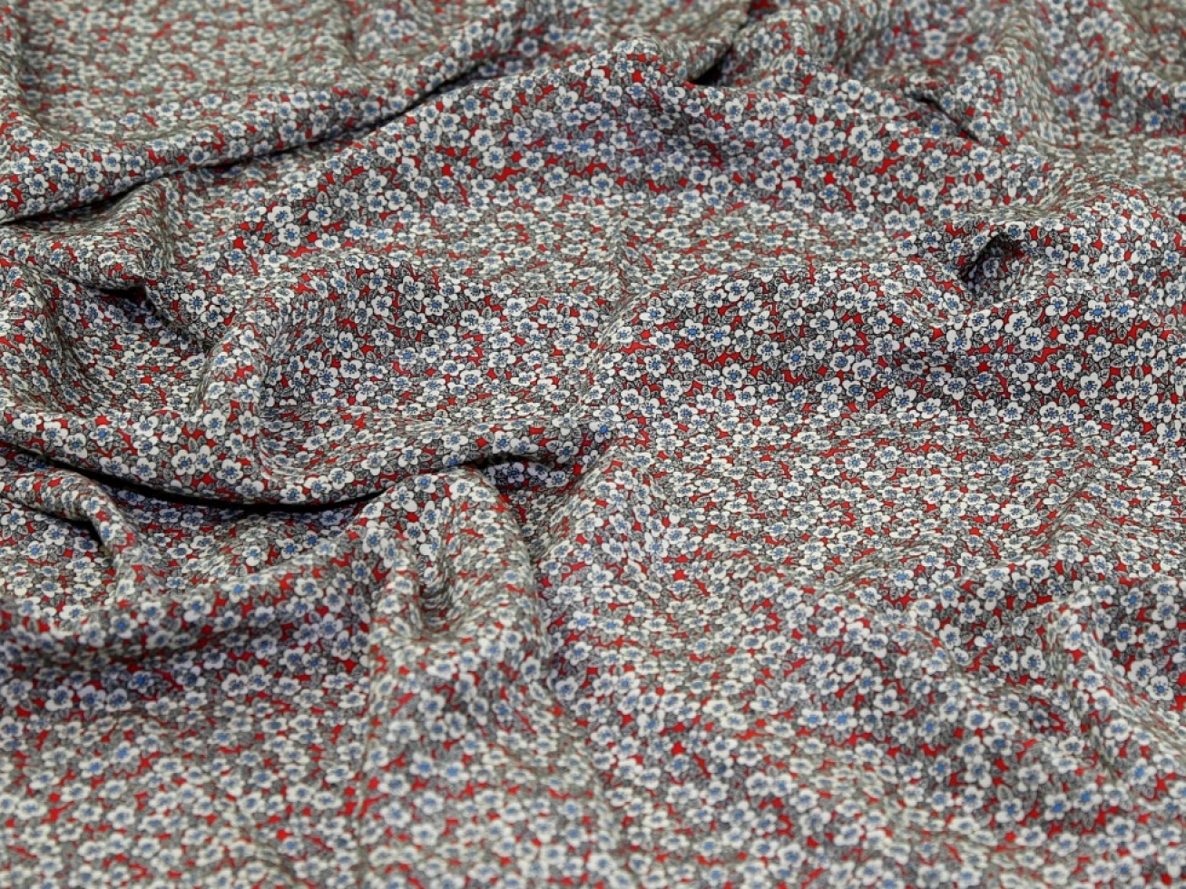 Liberty London Ffion Mair Kensington Silk Crepe de Chine Fabric Red