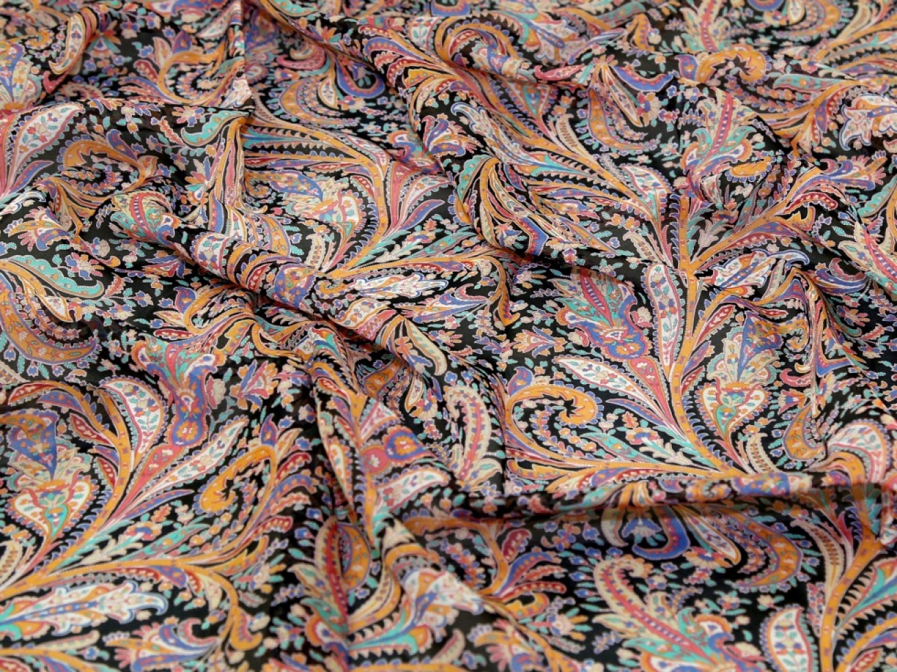 Liberty London Great Missenden Regent Silk Sheer Chiffon Fabric Multicoloured