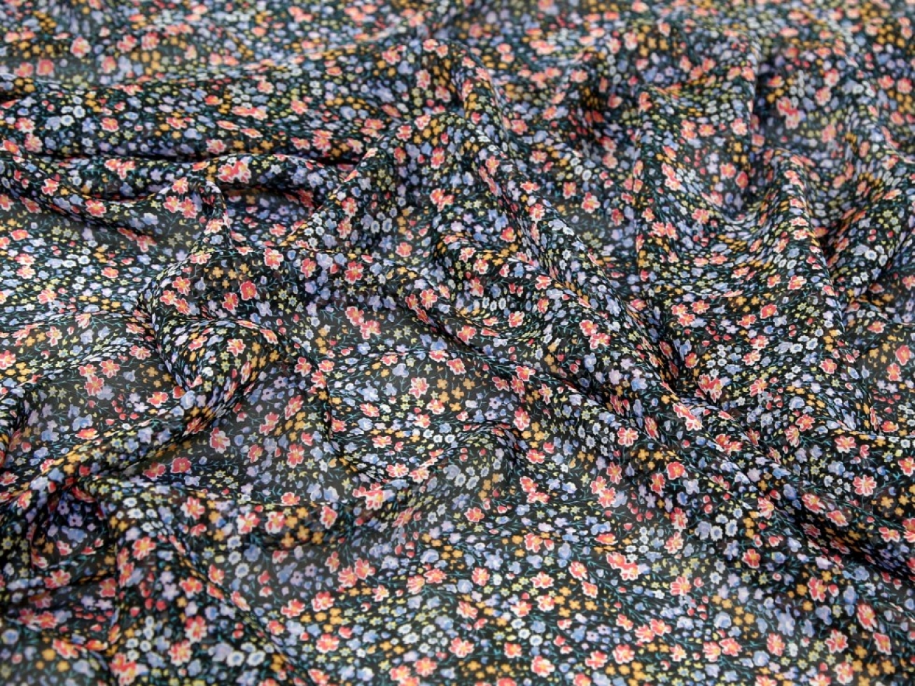 Liberty London Phoebe & Jo Regent Silk Sheer Chiffon Fabric Multicoloured