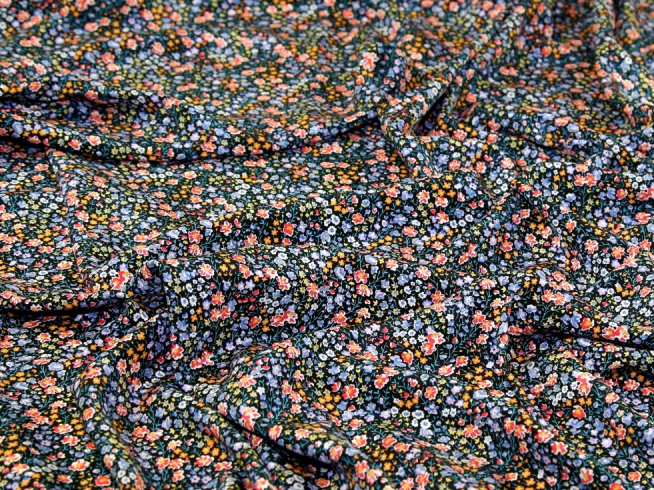 Liberty London Phoebe & Jo Kensington Silk Crepe de Chine Fabric Multicoloured