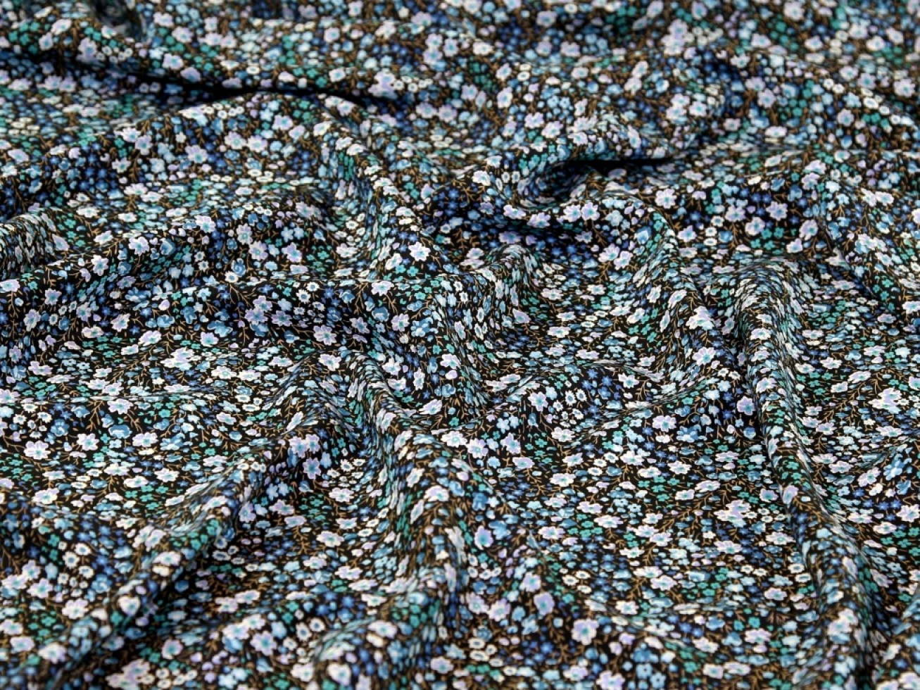 Liberty London Phoebe & Jo Kensington Silk Crepe de Chine Fabric Teal