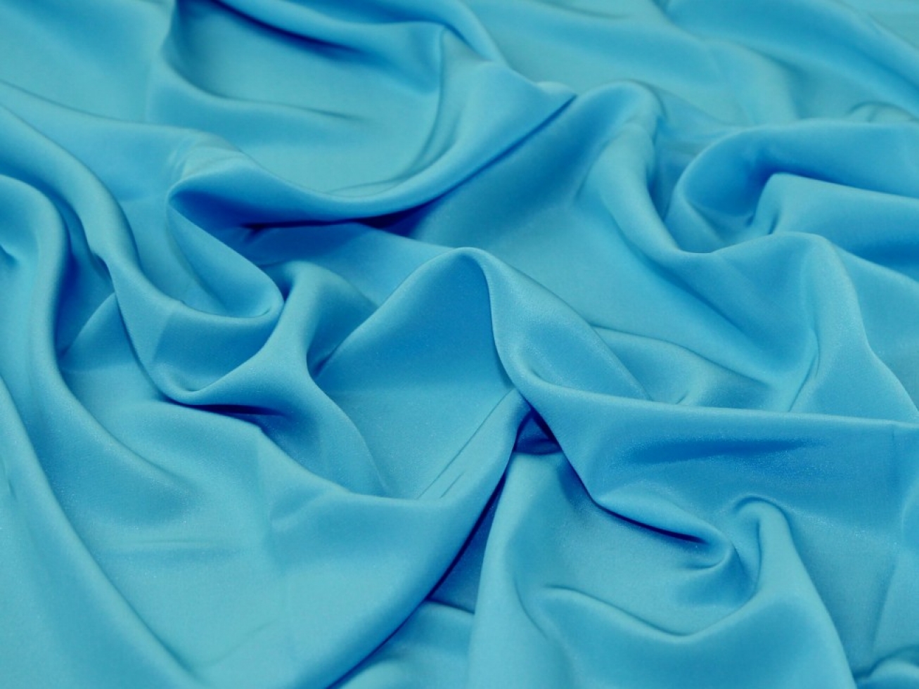 Liberty London Kensington Silk Crepe de Chine Fabric Blue Eyes