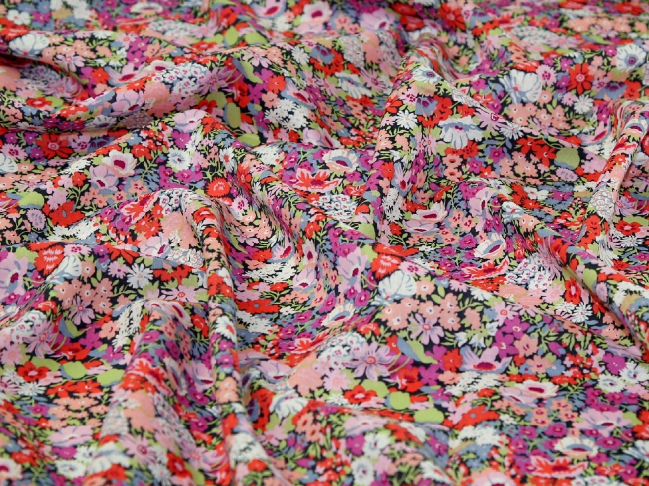 Liberty London Thorpe Augusta Linen Cotton Fabric Pink